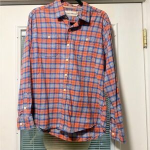 The Normal Brand Orange and Blue Plaid Shirt